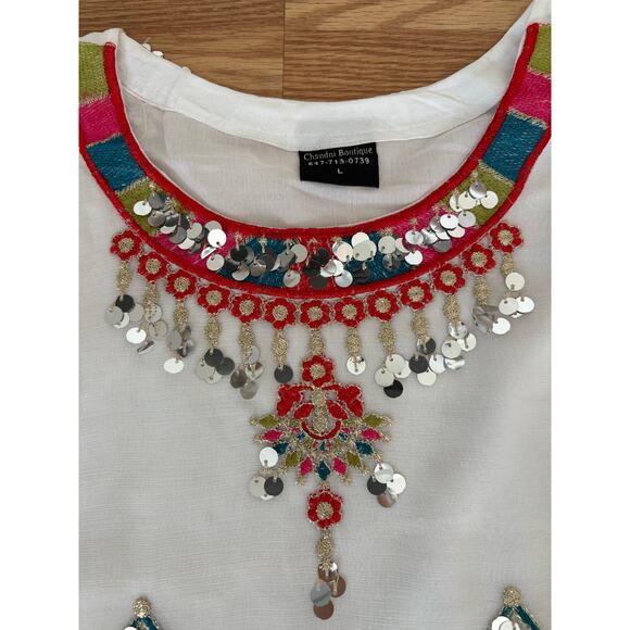 Chandni Boutique Afghan Women’s Traditional Wear Lots of Hand Work 3 Pieces Sz L - Picture 3 of 7